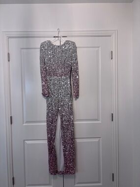 Hello Molly Silver to Pink Sequin Ombre Dress